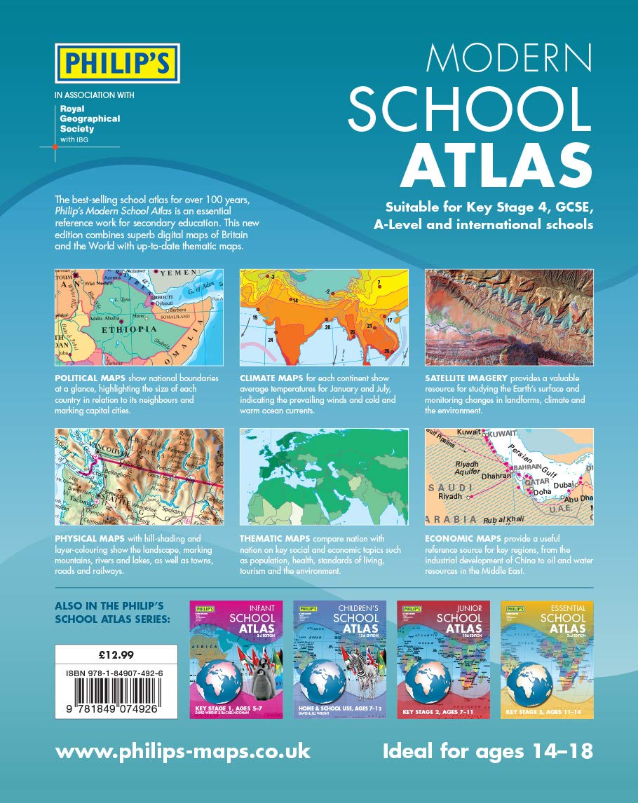 Philip's Modern School Atlas 100th Edition (Hardback) - Image 5
