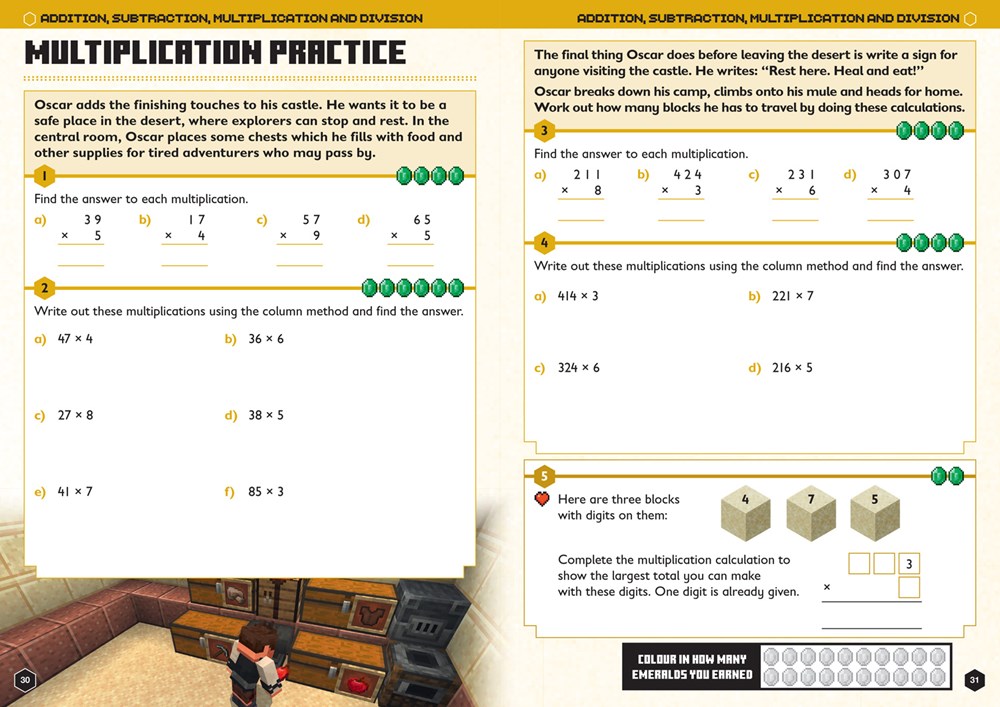 Minecraft Maths Ages 8-9 : Official Workbook - Image 4