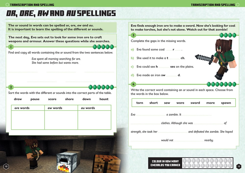 Minecraft English Ages 5-6 : Official Workbook - Image 3