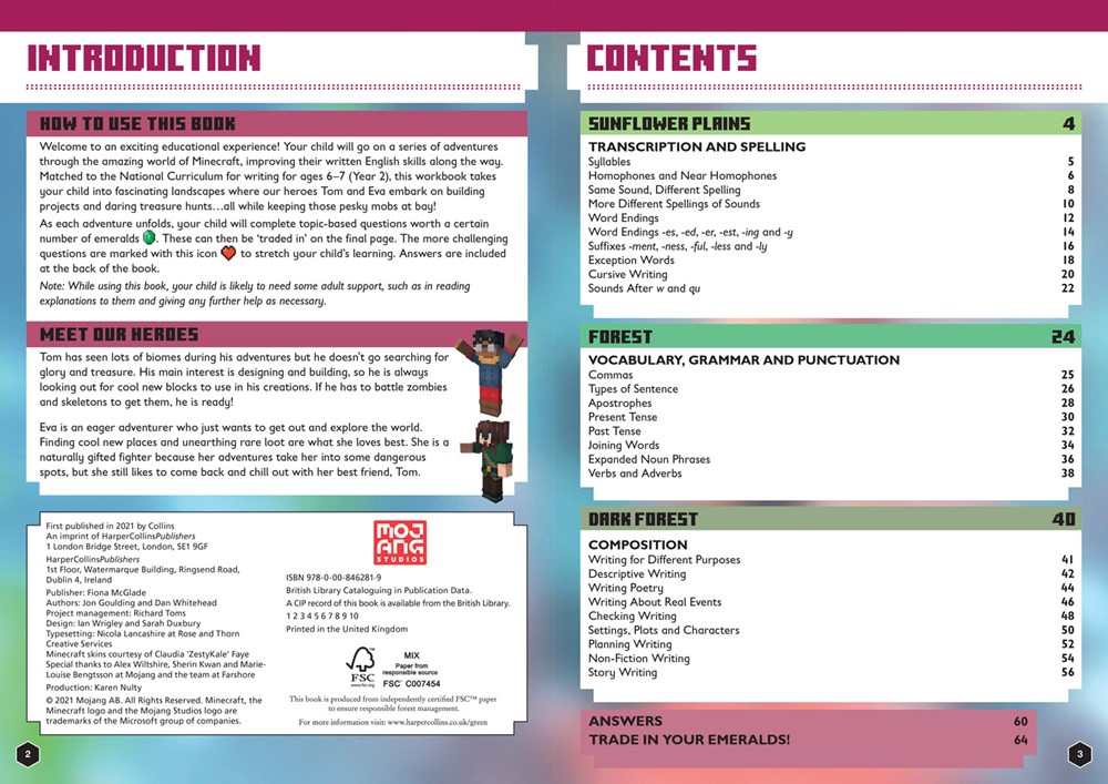 Minecraft English Ages 6-7 : Official Workbook - Image 2