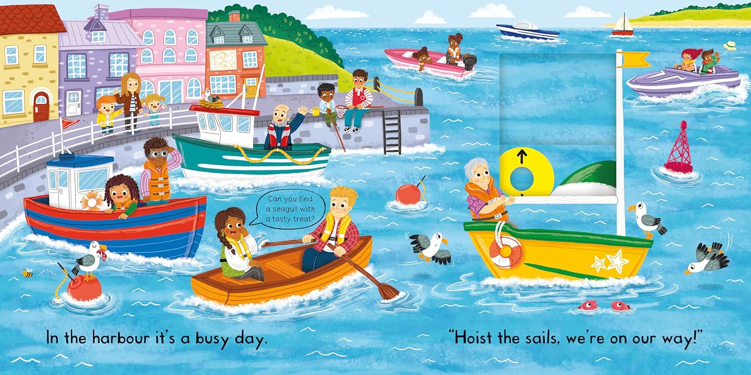 Busy Boats : A Push Pull and Slide Book - Image 2